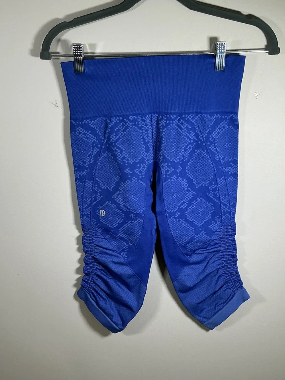 Lululemon Blue Cropped Leggings Ruched Hem Size 6 (Estimated)